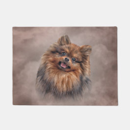 Felpudo Dibujo de Perro Pomerania Spitz