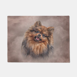 Felpudo Dibujo de Perro Pomerania Spitz