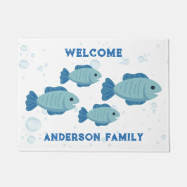 Felpudo Dibujo de pescados azules, estilo Personalizado