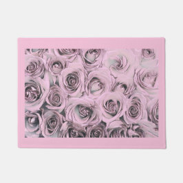 Felpudo Dibujo de rosas rosadas Cubierta de puerta