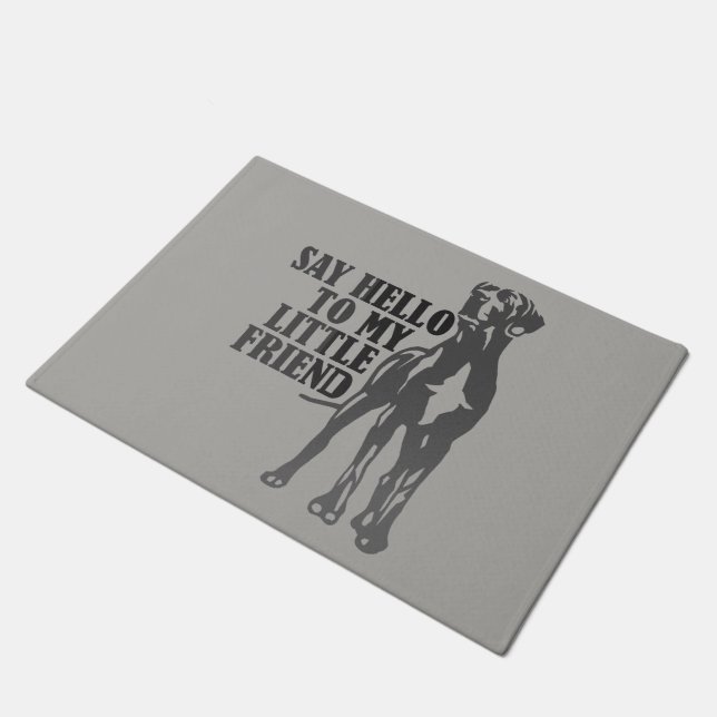 Felpudo Diga hola el gris del Doormat (Angular)