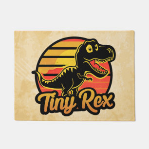 Felpudo Dinosaurio Trex Divertido Vintage en Puesta del So