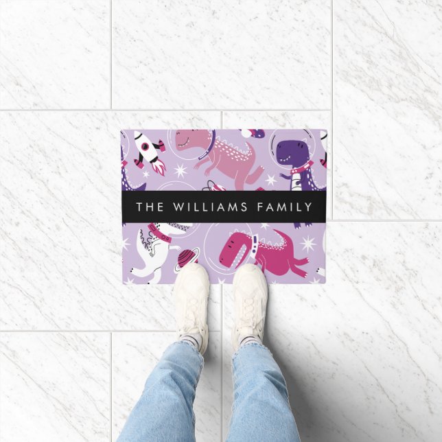 Felpudo Dinosaurios Espaciales, Dinosaurios Cutos, Estrell (Interior)