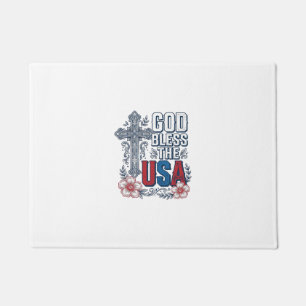 Felpudo Dios bendiga la camisa patriótica de cruz vintage 