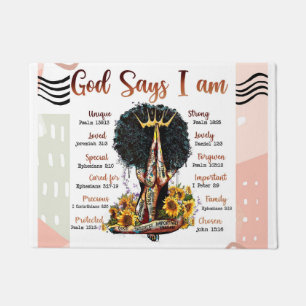 Felpudo Dios dice que soy mujer cristiana negra Sista Mela