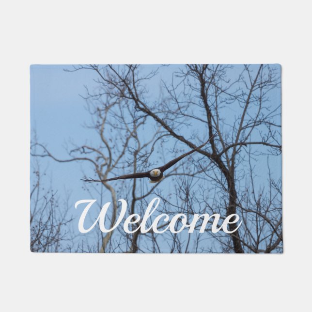 Felpudo Directamente En Eagle Welcome Doormat (Anverso)