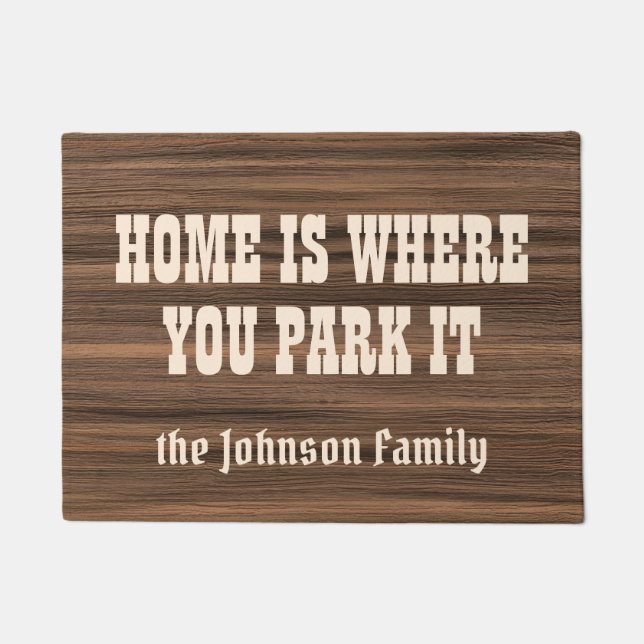 Felpudo Diríjase donde usted lo parquea personalizado de (Anverso)