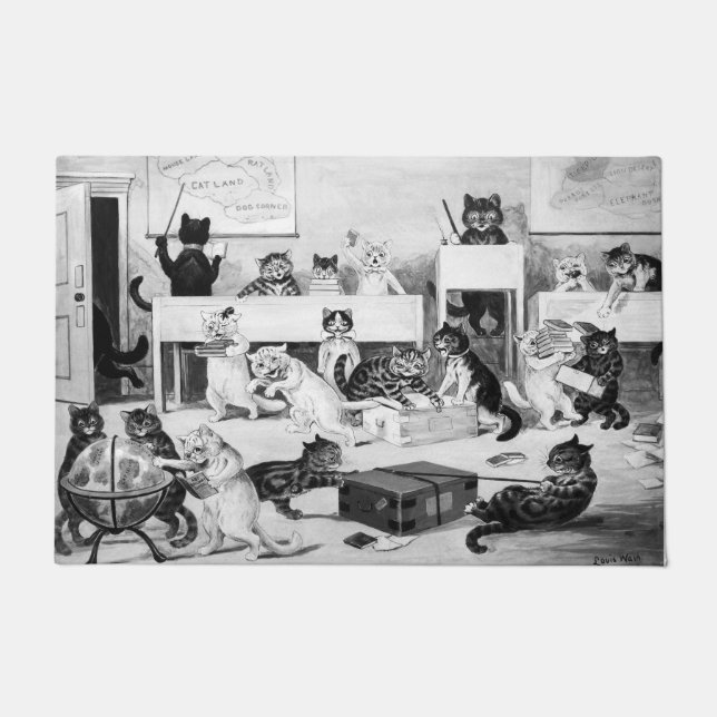 Felpudo Disciplina del aula de gatos, Louis Wain (Anverso)