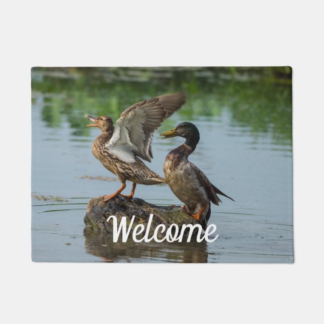 Felpudo Disculpe la bienvenida a Doormat (Anverso)