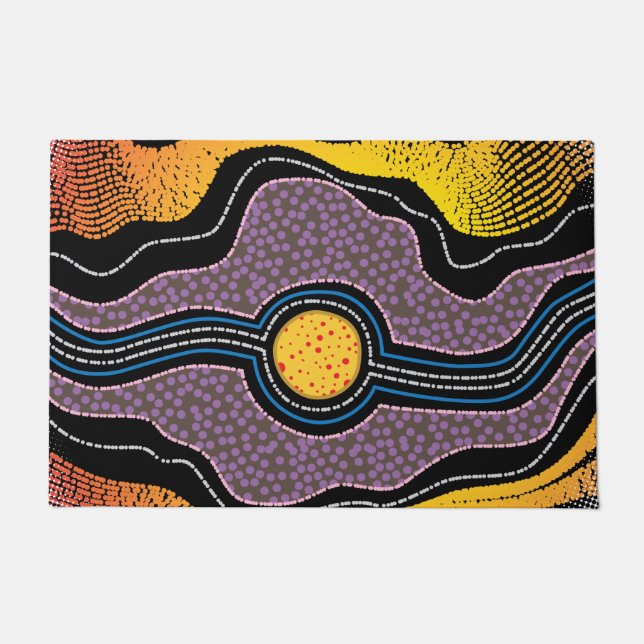 Felpudo Diseño aborigen de un doormat (Anverso)