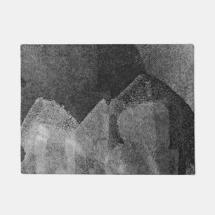 Felpudo Diseño abstracto blanco negro moderno del arte de