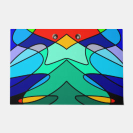 Felpudo Diseño abstracto del cardenal de vidrio templado