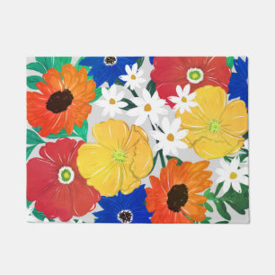 Felpudo Diseño alegre de pintura floral de primavera