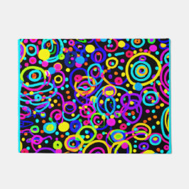 Felpudo Diseño artístico del patrón de neón vibrante