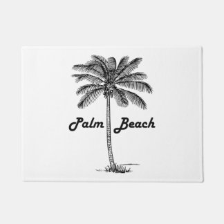 Felpudo Diseño blanco y negro del Palm Beach la Florida y