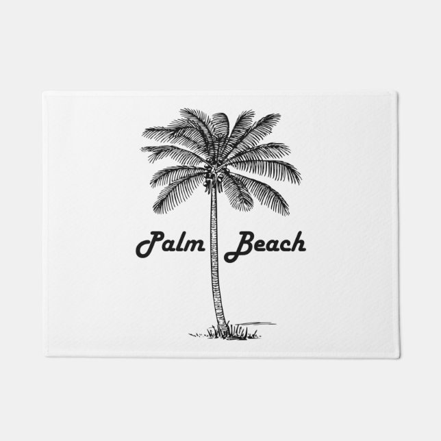 Felpudo Diseño blanco y negro del Palm Beach la Florida y (Anverso)