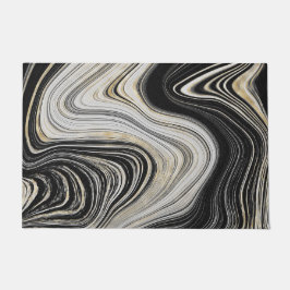 Felpudo Diseño de Agate en Negro y Oro