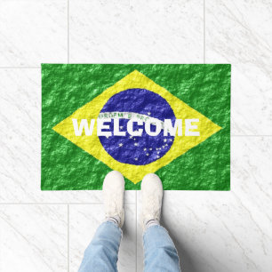 Felpudo Diseño de bandera brasileña