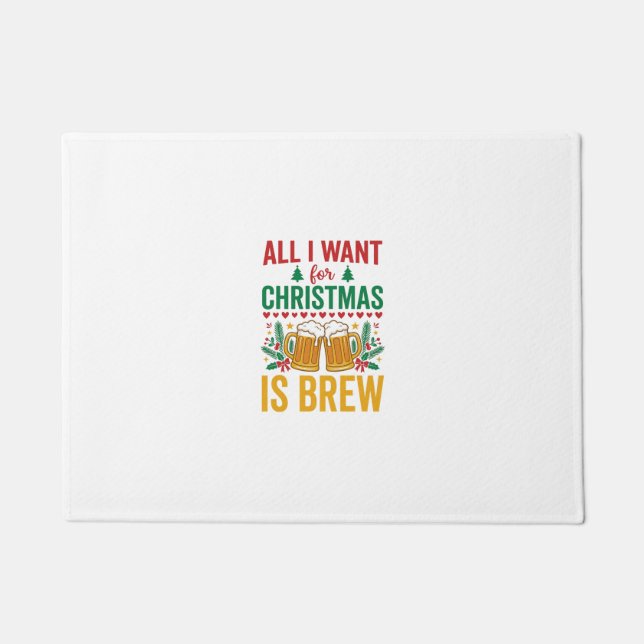 Felpudo Diseño de Bebida Navideña Christmas Brew (Anverso)