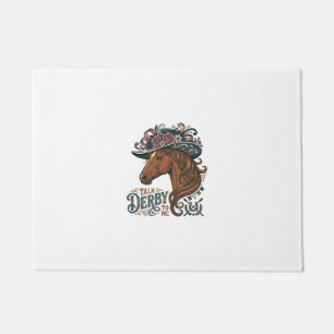 Felpudo Diseño de camisa de sombrero floral de caballo Der
