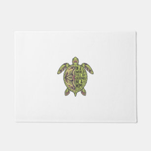 Felpudo Diseño de camisa floral vintage de tortuga marina