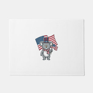 Felpudo Diseño de camiseta con bandera de koala patriota v