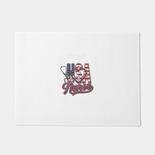 Felpudo Diseño de camiseta de enfermera patriótica USA cor