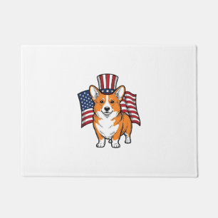 Felpudo Diseño de camiseta de grabado vintage de Corgi pat