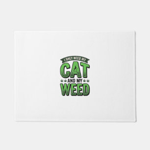 Felpudo Diseño de camiseta de grabado vintage de gato y hi