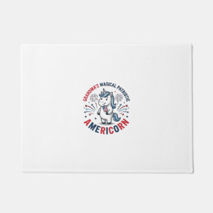 Felpudo Diseño de camiseta de unicornio americano patriota