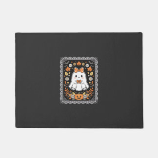 Felpudo Diseño de camiseta floral de calabaza fantasma de 