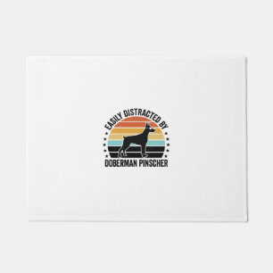 Felpudo Diseño de camiseta gráfica vintage de Doberman Pin