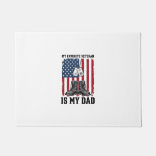 Felpudo Diseño de camiseta patriótica Mi padre es mi veter