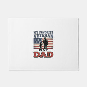 Felpudo Diseño de camiseta patriótica Mi padre es mi veter