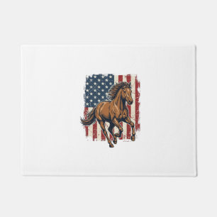 Felpudo Diseño de camiseta vectorial de bandera de caballo