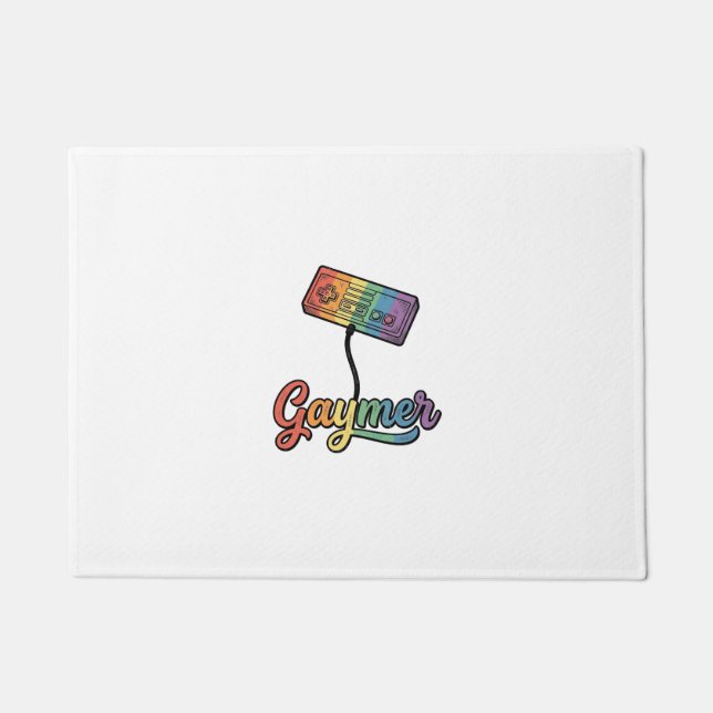 Felpudo Diseño de camiseta vectorial de Gaymer Rainbow Gam (Anverso)