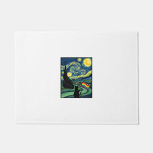 Felpudo Diseño de camiseta vectorial de paisaje nocturno d