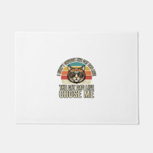 Felpudo Diseño de camiseta Vintage Cat Dad Life Chose Me_1