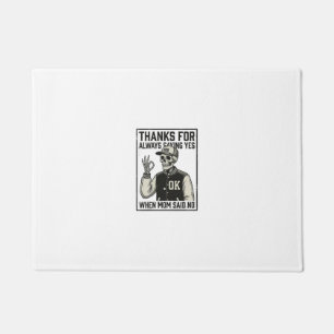 Felpudo Diseño de camiseta vintage de esqueleto divertido
