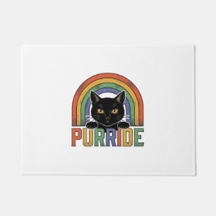 Felpudo Diseño de camiseta vintage Purride gato negro arco
