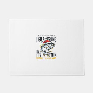 Felpudo Diseño de cita de arroyo de pesca de Navidad