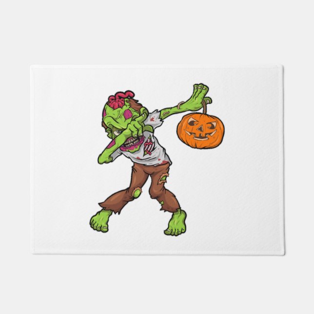 Felpudo Diseño de Dabbing Zombie Halloween Dab Funny Gift (Anverso)