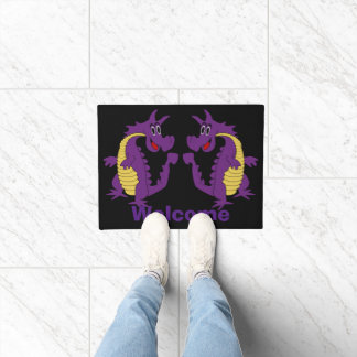 Felpudo Diseño de dragón morado