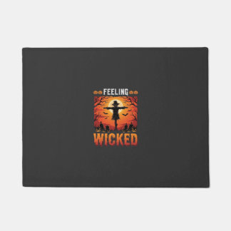Felpudo Diseño de espantapájaros de Halloween sintiéndose