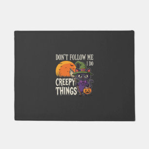 Felpudo Diseño de gato bruja de Halloween cosas espeluznan