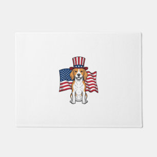 Felpudo Diseño de grabado vintage de bandera de perro Beag