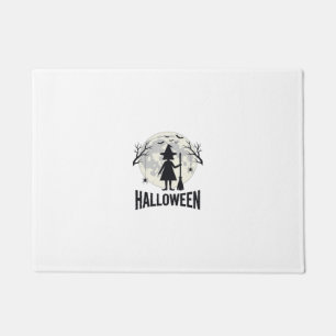 Felpudo Diseño de grabado vintage de bruja de Halloween Lu
