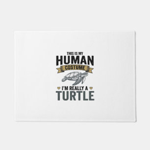 Felpudo Diseño de grabado vintage de disfraz de tortuga di