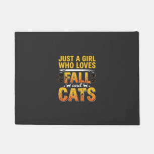 Felpudo Diseño de Halloween de chicas gatos de otoño_1