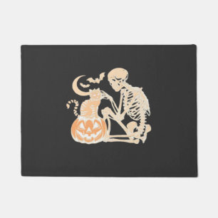 Felpudo Diseño de Halloween de gato esqueleto gatito lindo